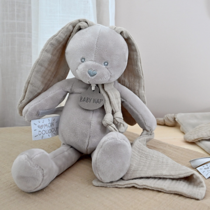  - lapin lange - peluche avec greige 25 cm 